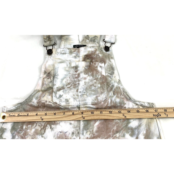 Wild Fable Bib Overall Skirt Womens Small Tie Dye White Denim Raw Hem Casual - Picture 5 of 10